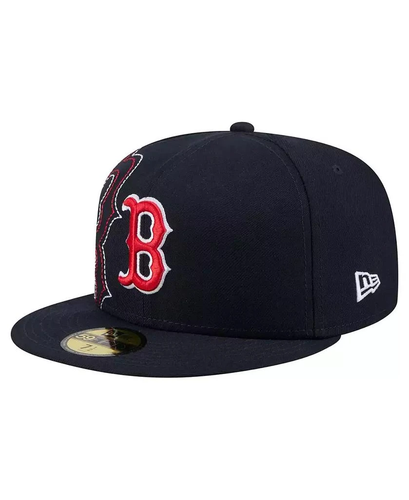New Era Men's Navy Boston Red Sox Yarn Stitch 59FIFTY Fitted Hat 4
