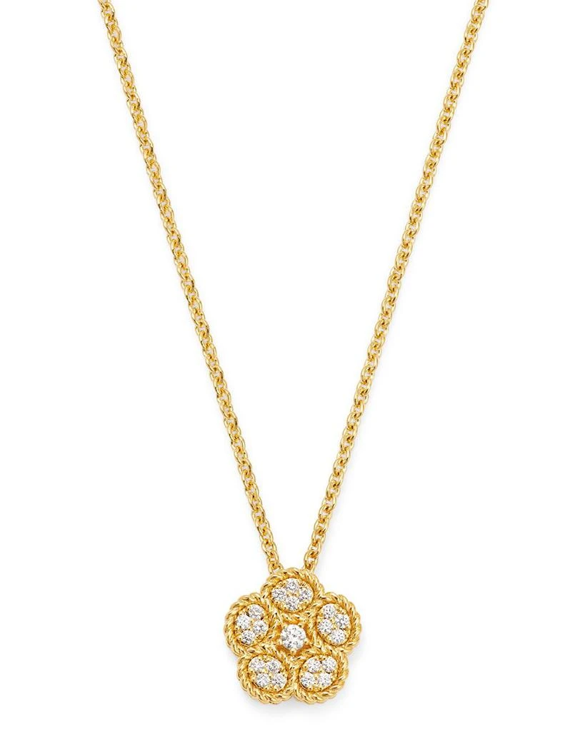 Roberto Coin 18K Yellow Gold Daisy Diamond Pendant Necklace, 17.5" - Exclusive 3