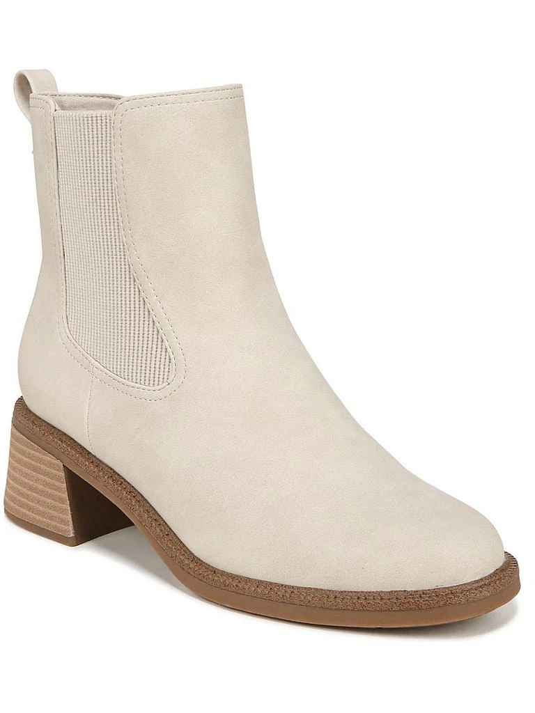 Dr. Scholl's Shoes Redux Womens Faux Leather Stack Heel Ankle Boots 5