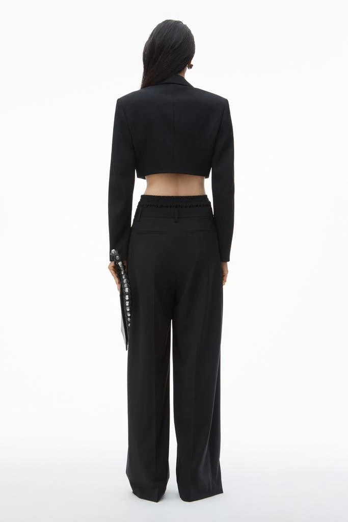 Alexander Wang cropped tuxedo blazer in wool tailoring 5