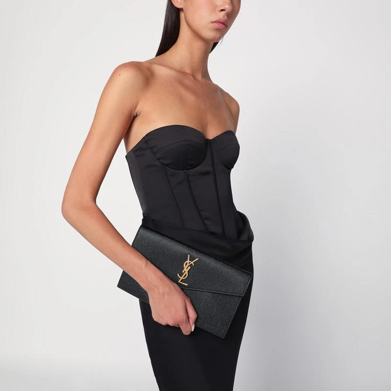 Yves Saint Laurent Black Uptown Cassandre clutch 2