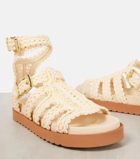 Zimmermann Goldie raffia gladiator sandals 5