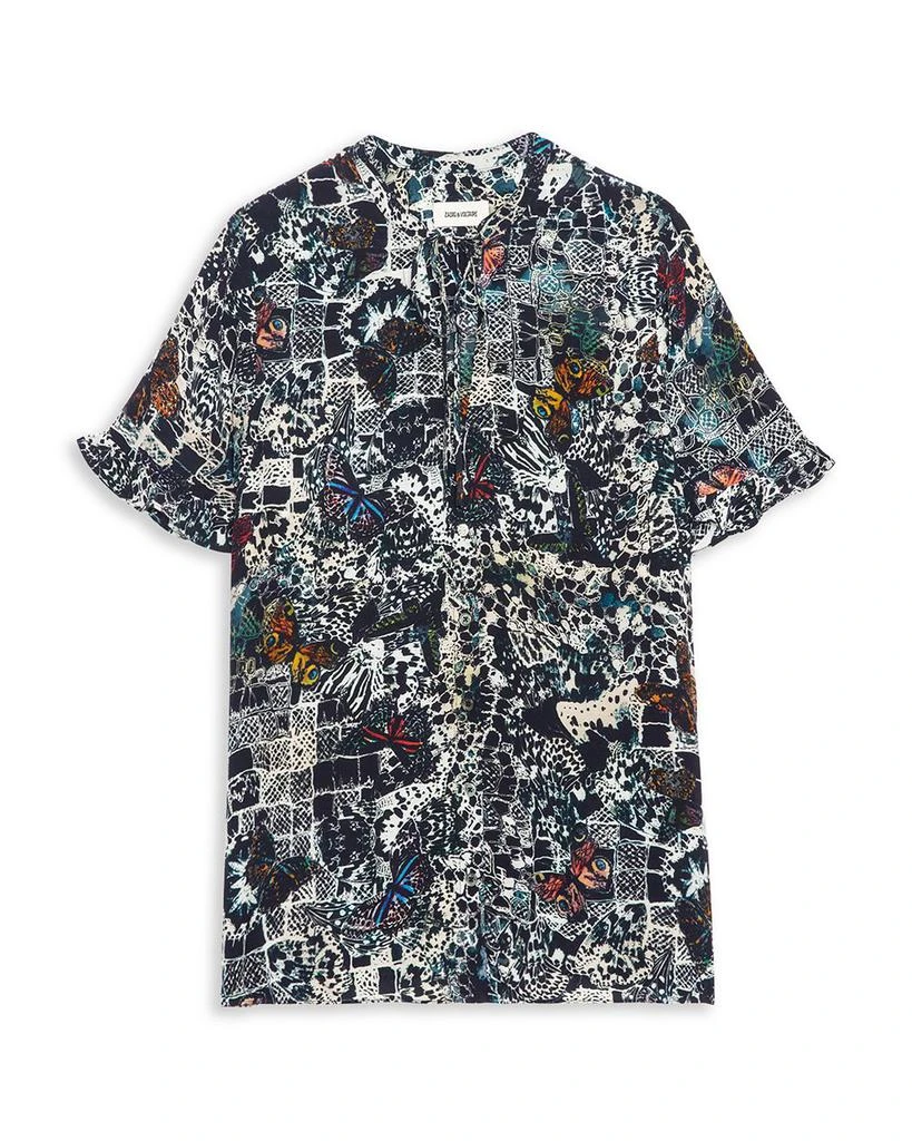 ZADIG & VOLTAIRE Tafiz Soft Butterfly Print Top 6