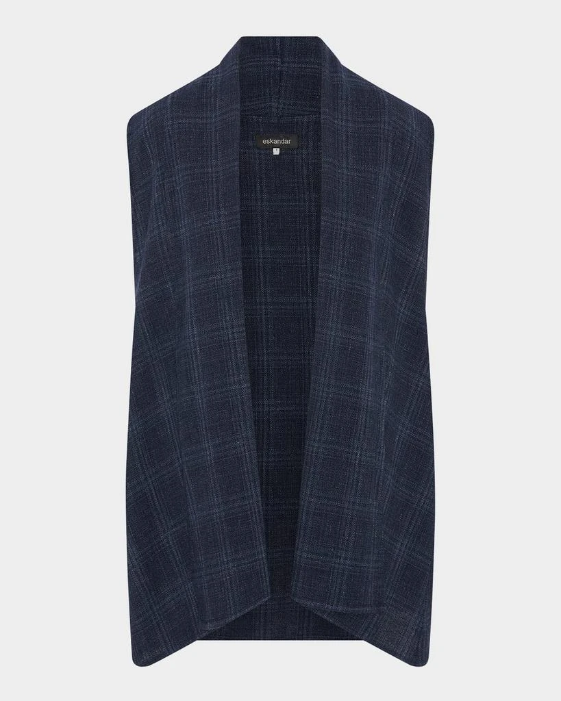 Eskandar A-Line Scrunch Shawl-Collar Waistcoat (Long Length) 1