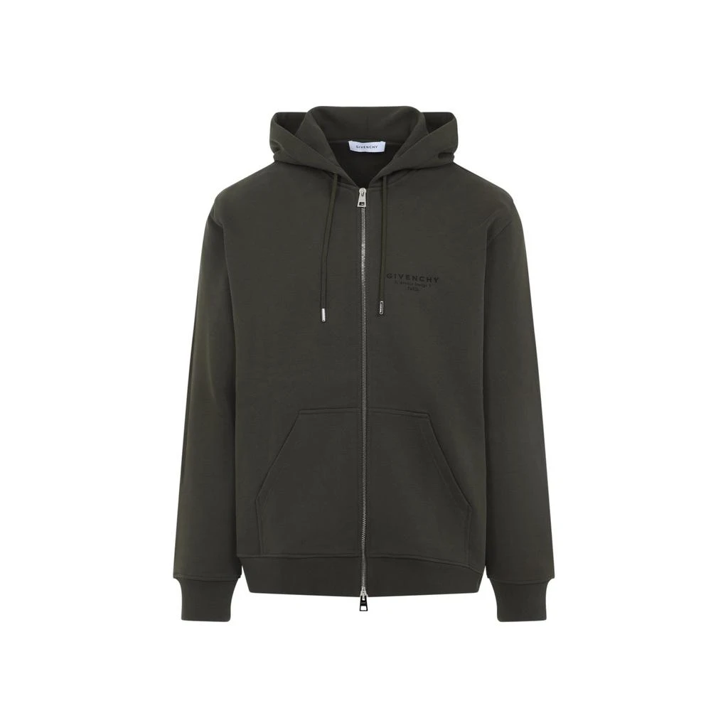 Givenchy Givenchy Logo Printed Zipped Hoodie from Cettire