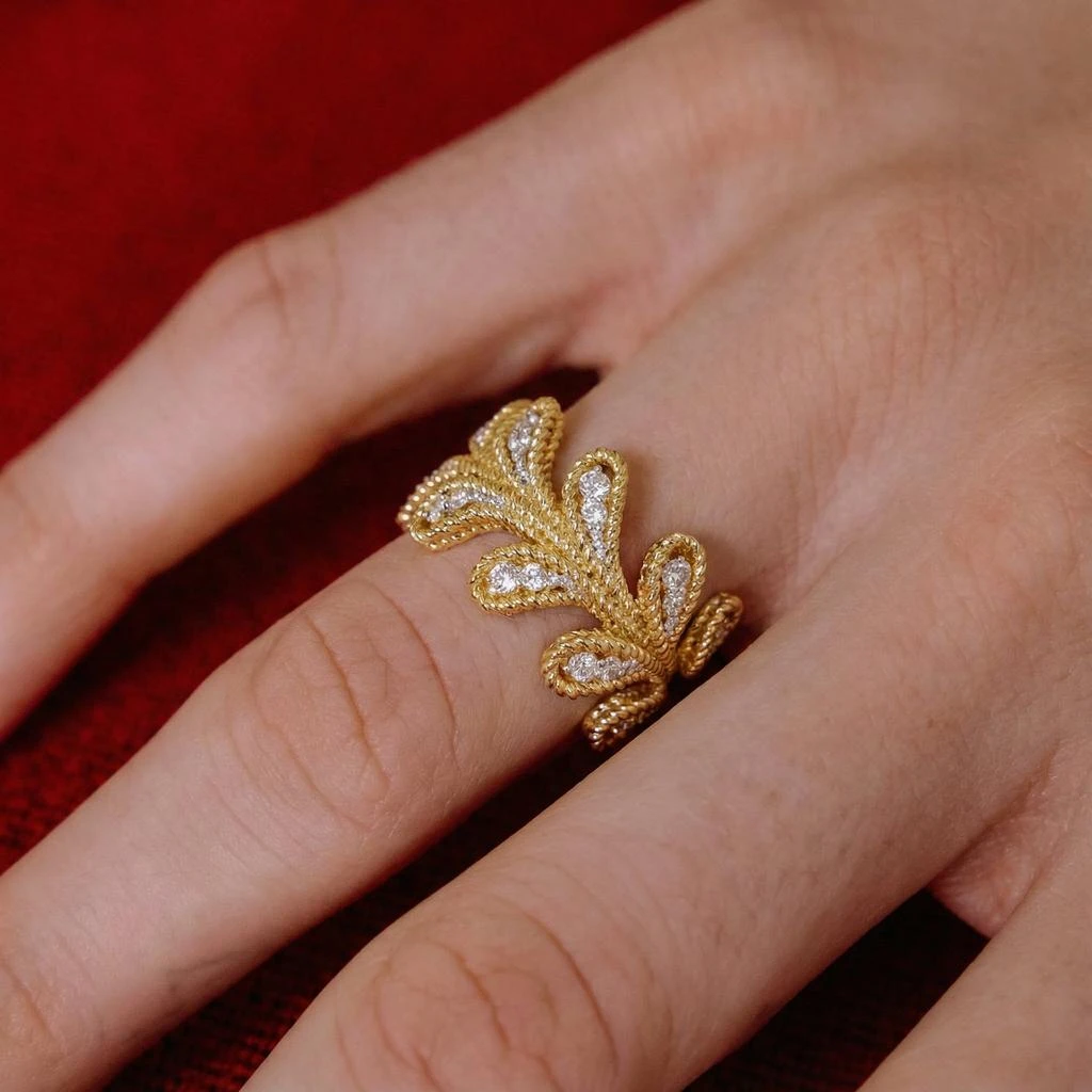 Roberto Coin Roberto Coin Byzantine Barocco 18K Yellow 
White Gold Diamond Ring Sz. 6.5 7772809AJ65X-copy 2