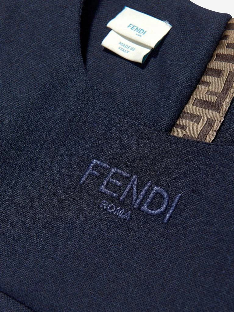 Fendi Fendi Kids Logo Embroidered Pleated Dress 3