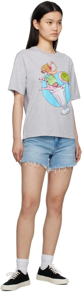 Maison Kitsune Gray Hotel Olympia Edition Ice Cream Splash T-Shirt 4
