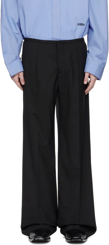 032c Black '032c Office Attire' Wide Leg Suit Trousers 1