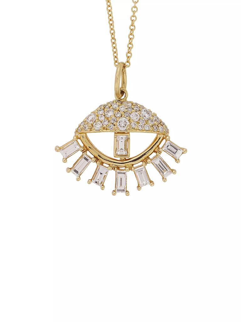 Ileana Makri The Edit 18K Yellow Gold & Diamond Sleepy Eye Pendant Necklace