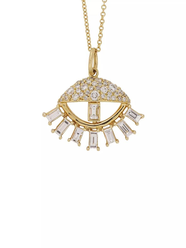 Ileana Makri The Edit 18K Yellow Gold & Diamond Sleepy Eye Pendant Necklace 1