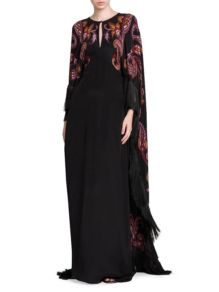 ETRO Paisley Silk Cape Gown 3