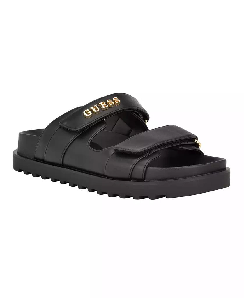 GUESS Women's Fabulon Two Strap Sporty Footbed Sandals 1