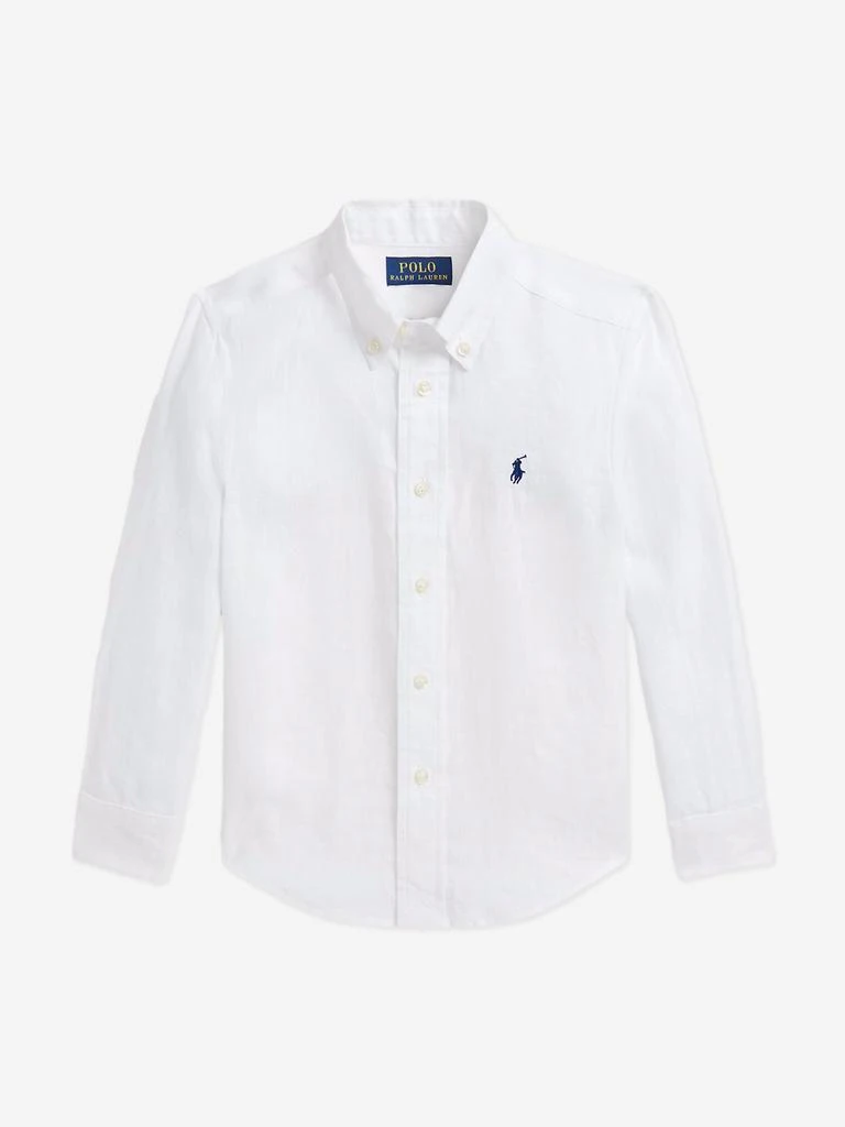 Ralph Lauren Kids Boys Linen Shirt in White 1