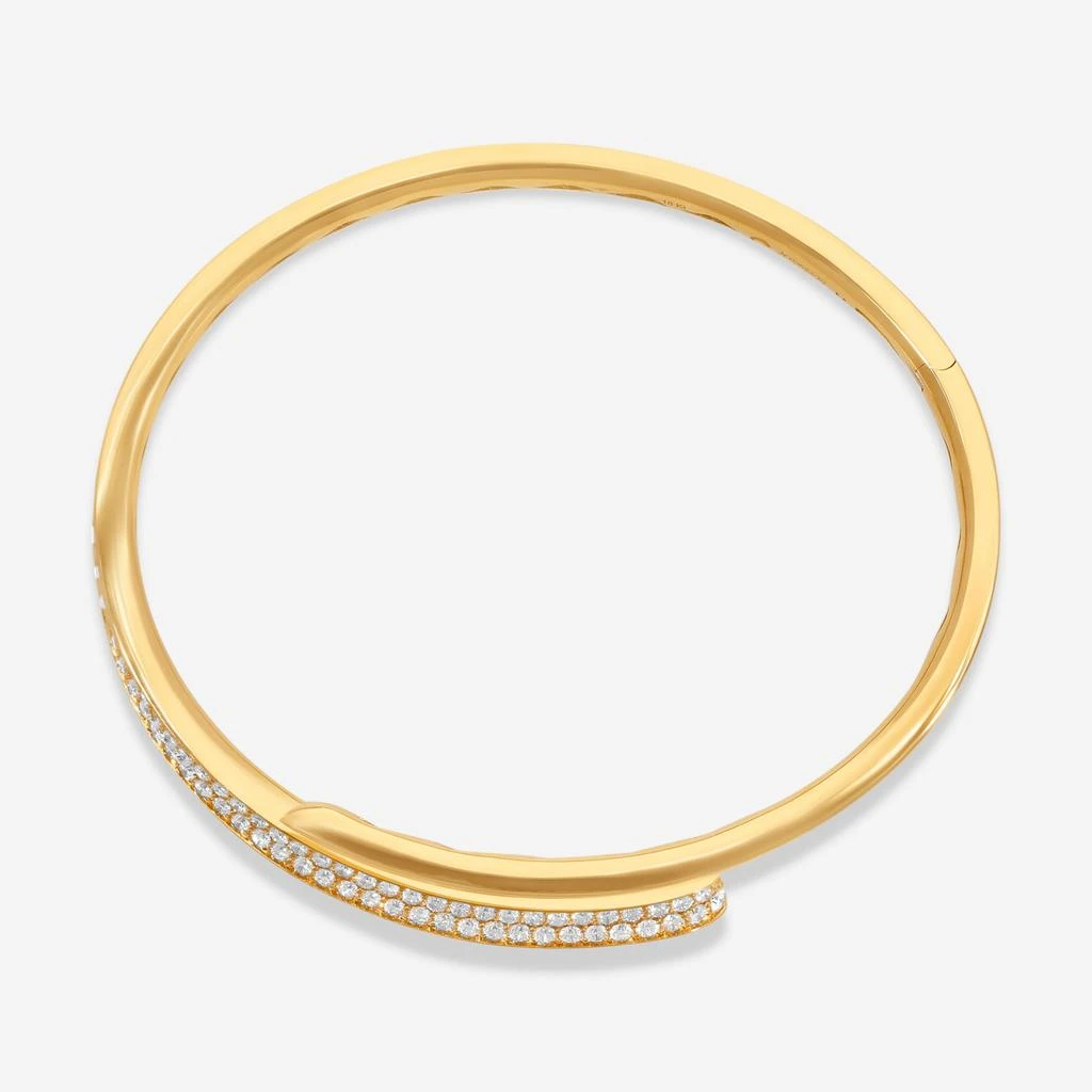 Crivelli Crivelli 18K Yellow Gold Diamond Open Bangle Bracelet B0253E 3