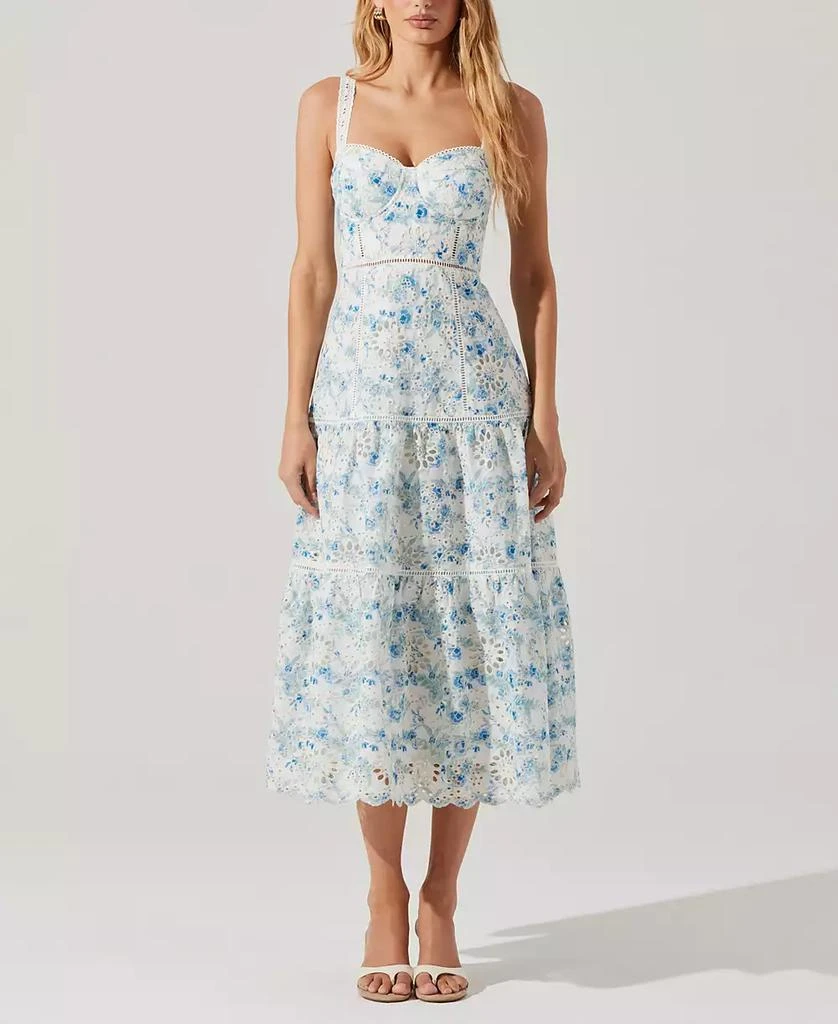 ASTR Women's Pellagia Cotton Eyelet Midi Dress 1