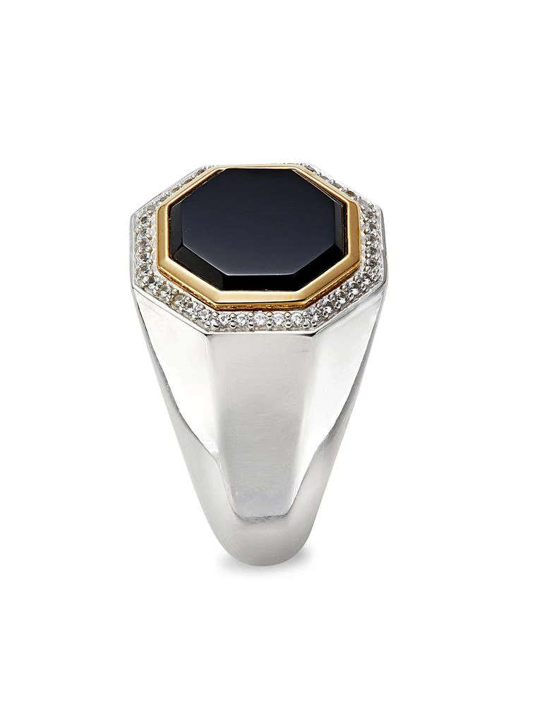 Effy 14K Yellow Goldplated 
Sterling Silver Onyx Signet Ring 4