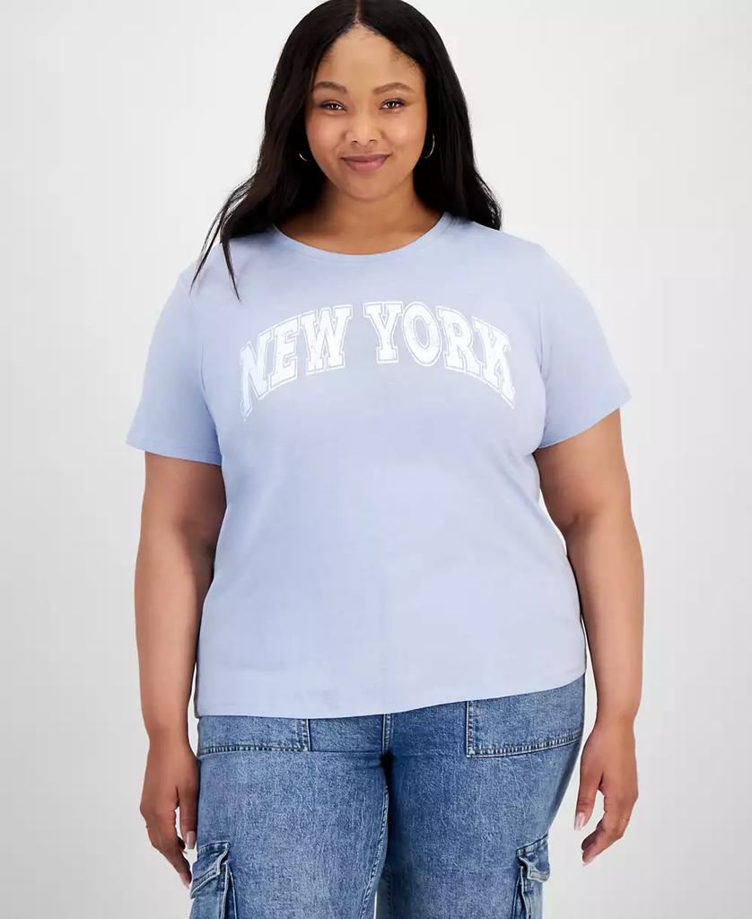 Rebellious One Trendy Plus Size New York Graphic T-Shirt