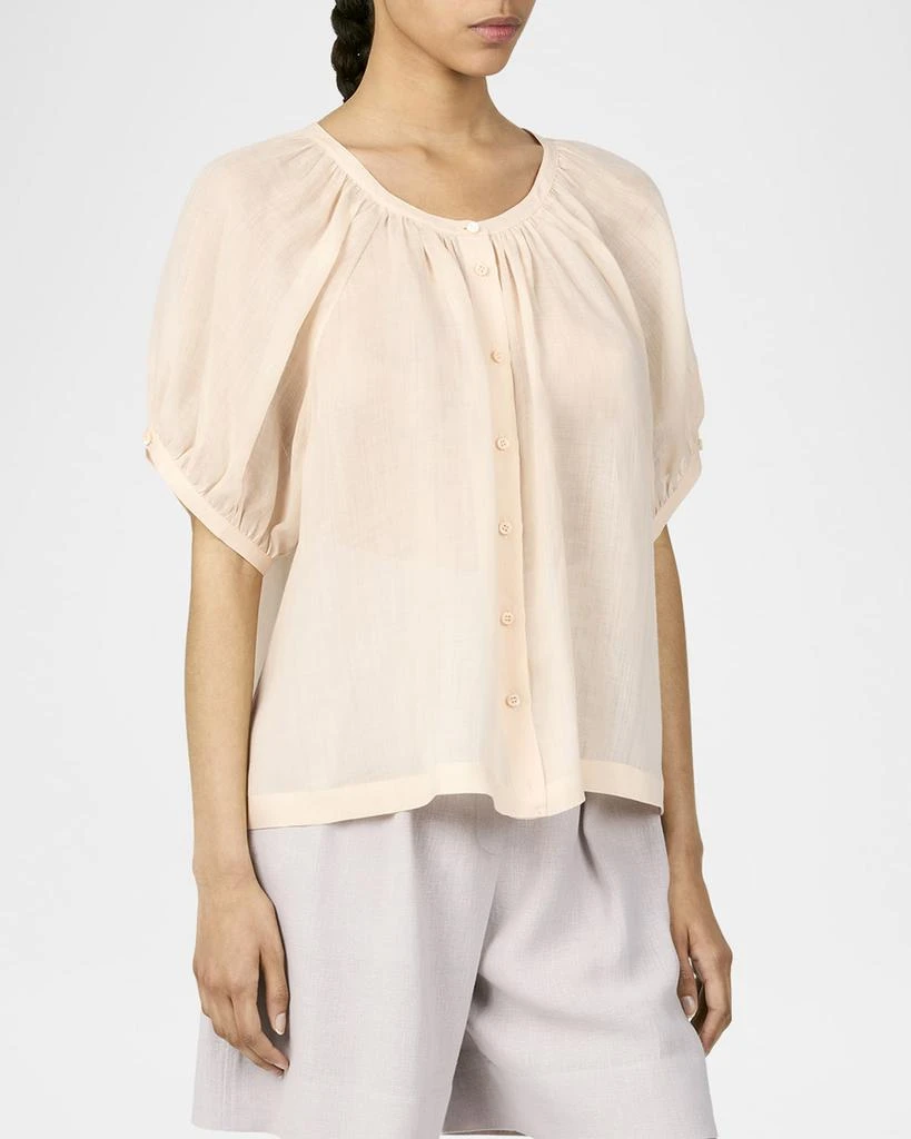 Loro Piana Gritt Ramie Voile Short-Sleeve Shirt 2