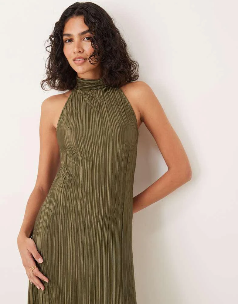 ASOS DESIGN plisse halter tie maxi dress in khaki  On Sale Now with Up to  25% Off | Discover Exclusive Deals & Savings at BeyondStyle  Authentic  ASOS Home|women with Limited-Time