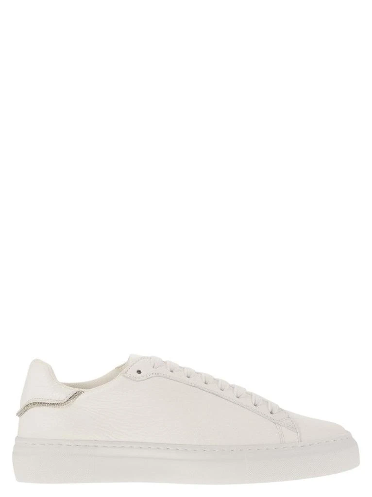 Fabiana Filippi Leather Trainers With Diamond Thread