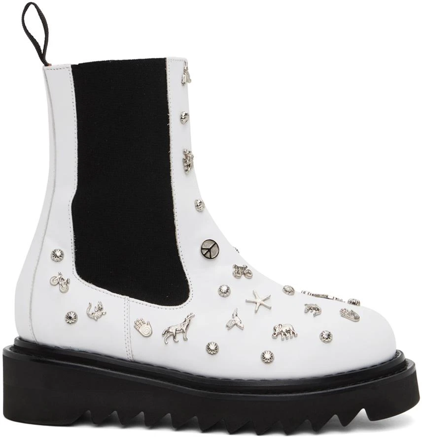 Toga Pulla White Embellished Boots 1