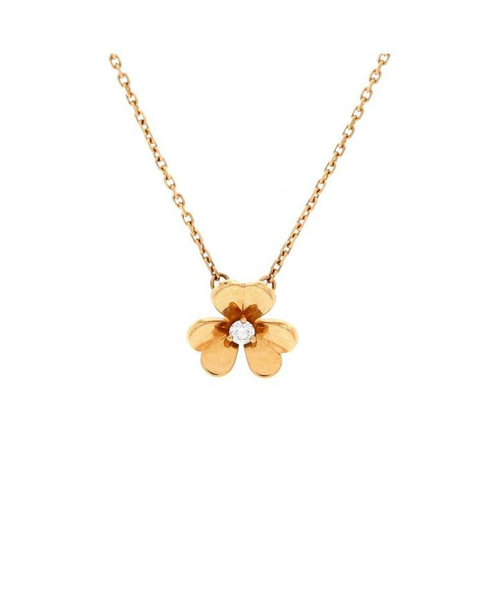 Pre-Owned Van Cleef & Arpels Mini Frivole Pendant Necklace 18K Gold and Diamond, 17.75"
