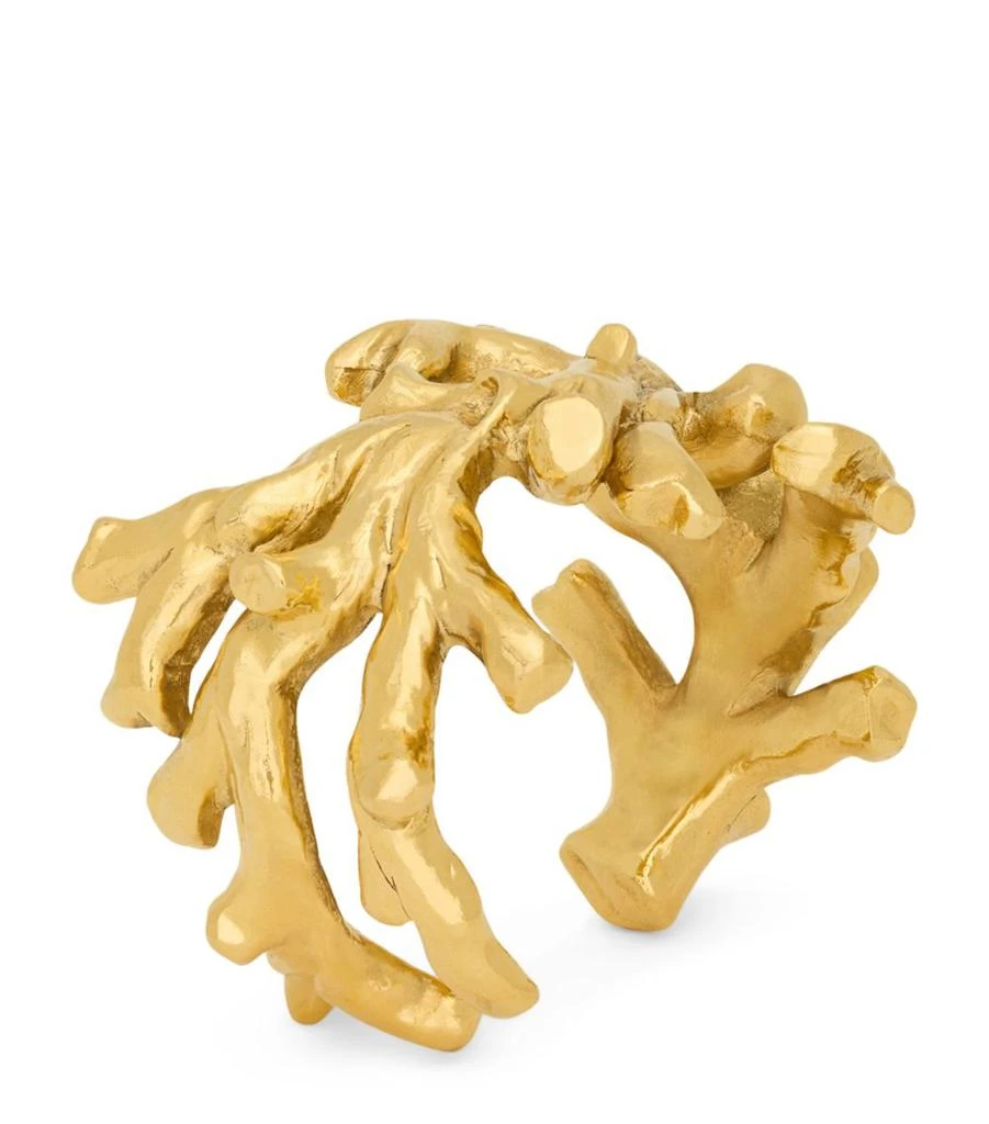 Saint Laurent Gold-Tone Coral Cuff Bracelet 1