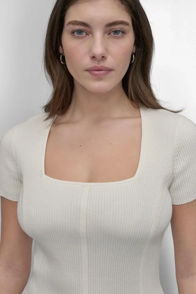 DKNY CAP SLEEVE SQUARE NECK SWEATER 4