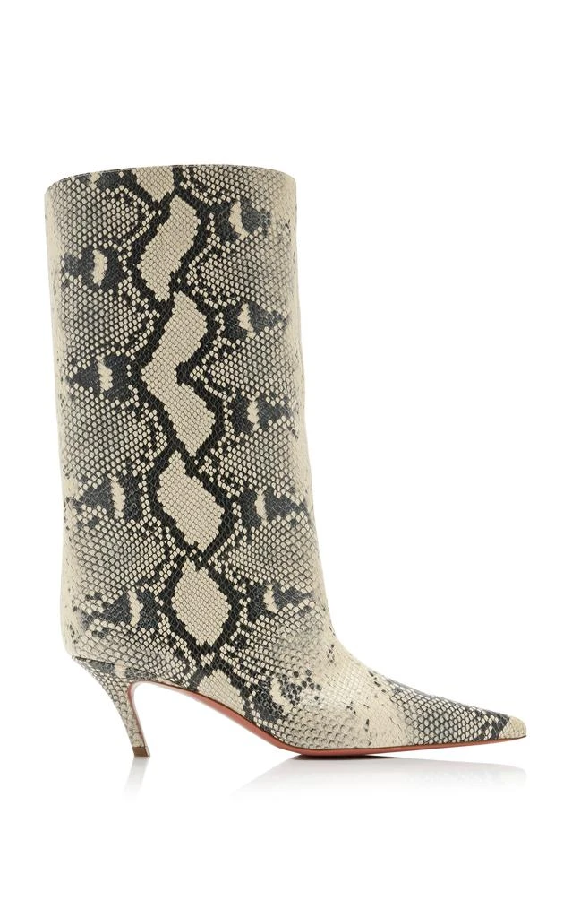 Amina Muaddi Amina Muaddi - Fiona Snake-Effect Leather Ankle Boots - Animal - IT 35 - Moda Operandi 1