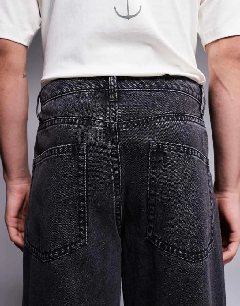 ASOS ASOS DESIGN super baggy jeans in washed black 4
