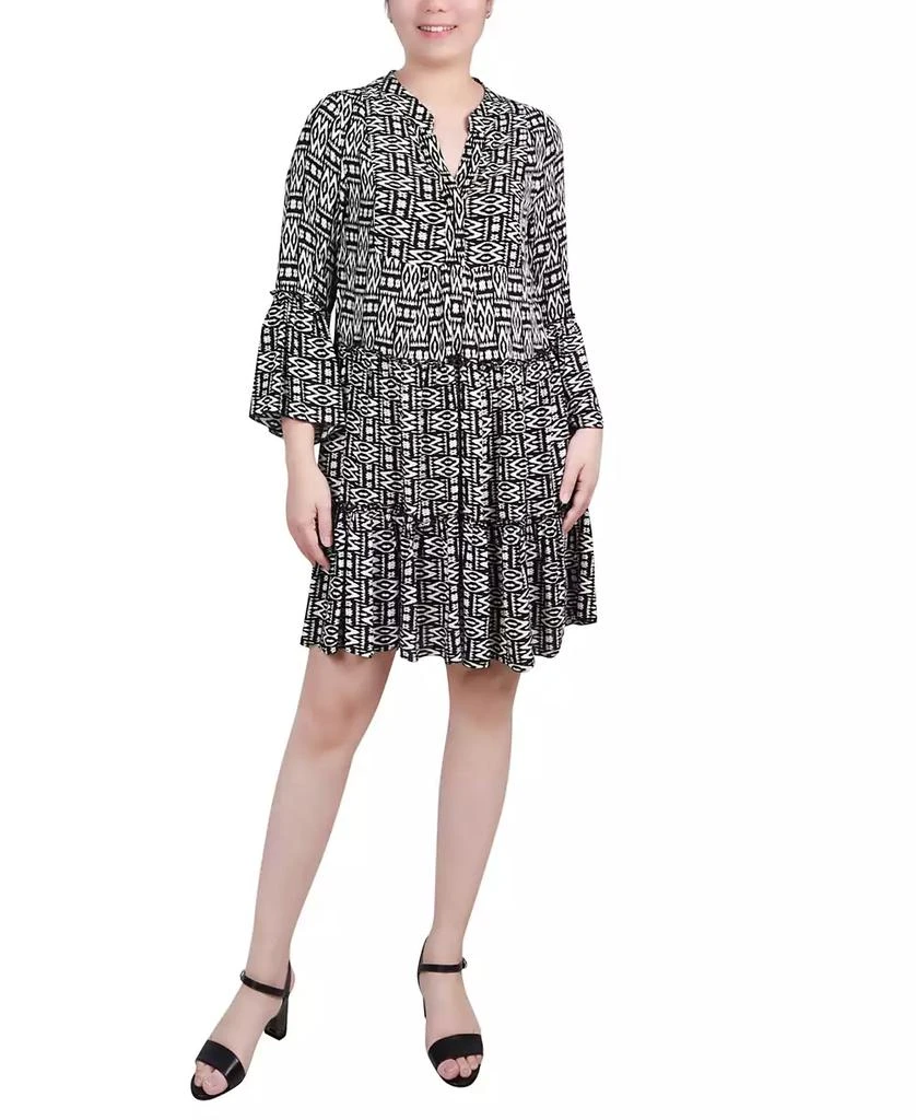 NY Collection Petite 3/4 Sleeve Tiered Dress 1