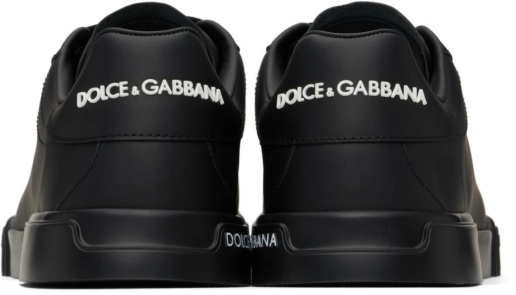 Dolce & Gabbana Black Calfskin Nappa Portofino Sneakers 2