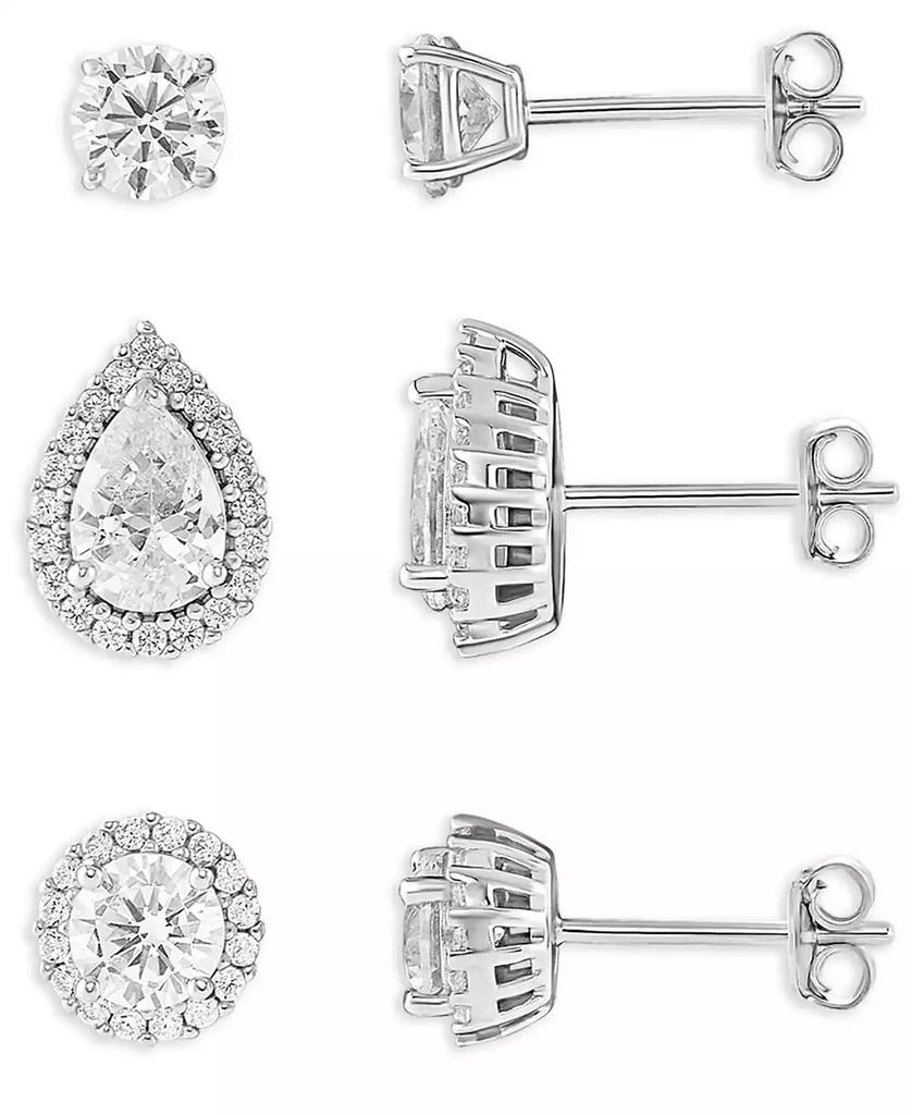 Giani Bernini 3-Pc. Set Cubic Zirconia Halo & Solitaire Stud Earrings in Sterling Silver, Exclusively at Macy's 1