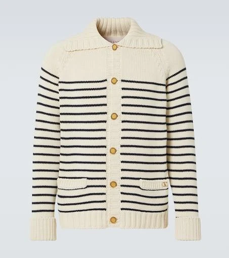 Valentino VLogo Signature striped cotton cardigan 1