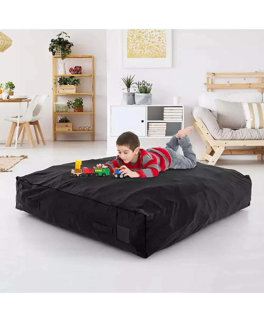 Costway 57" x 57" Crash Pad Sensory Mat with Foam Blocks & Washable Velvet Cover 4