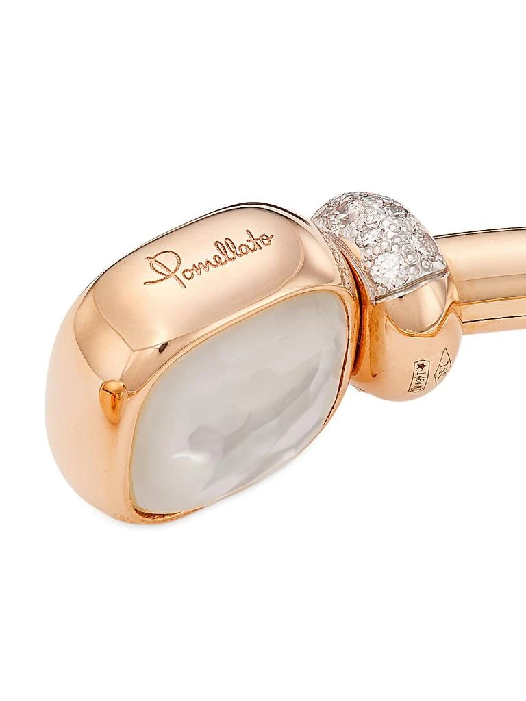 Pomellato Nudo 18K Rose Gold, White Topaz 
Mother-Of-Pearl Cuff 3
