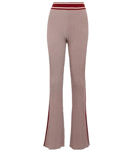 Jil Sander Ribbed-knit high-rise flared pants 1