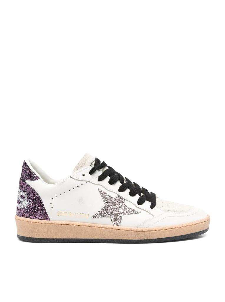 Golden Goose BALLSTAR SNEAKERS IN NAPPA AND GLITTER