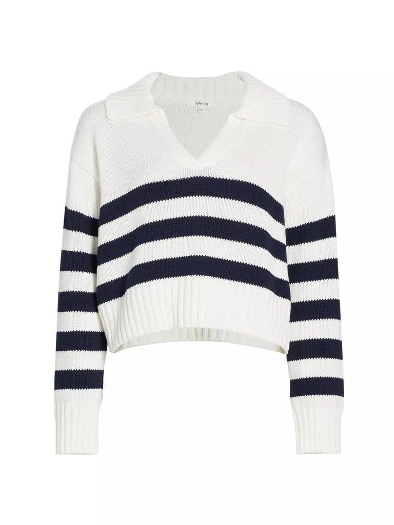 Splendid Parker Striped Cotton Polo Sweater 1