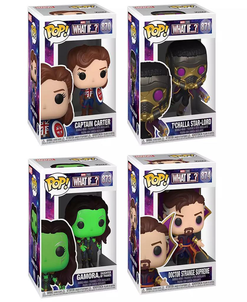 Funko Marvel POP What if Collectors Captain Carter T'Challa Star Lord Gamora and Doctor Strange Supreme 4 Piece Set