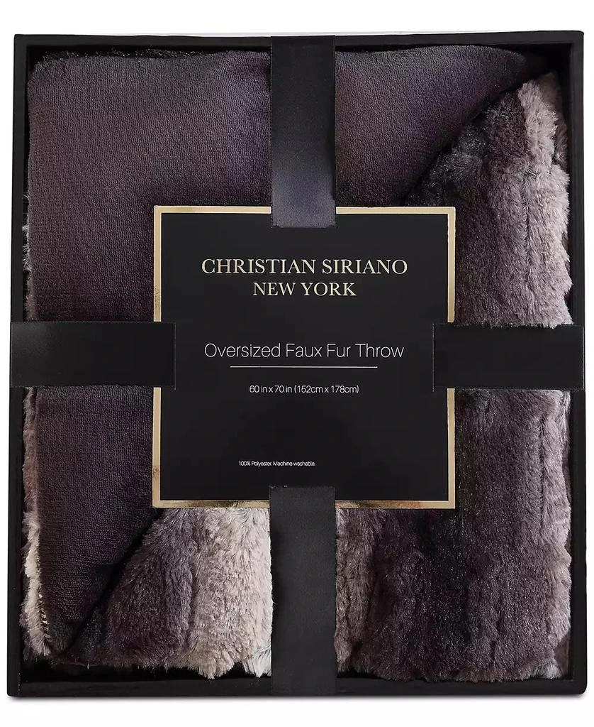 Christian Siriano New York Christian Siriano NY® 60" x 70" Black Ombre Luxury Faux Fur Filled Throw with Gift Box 2