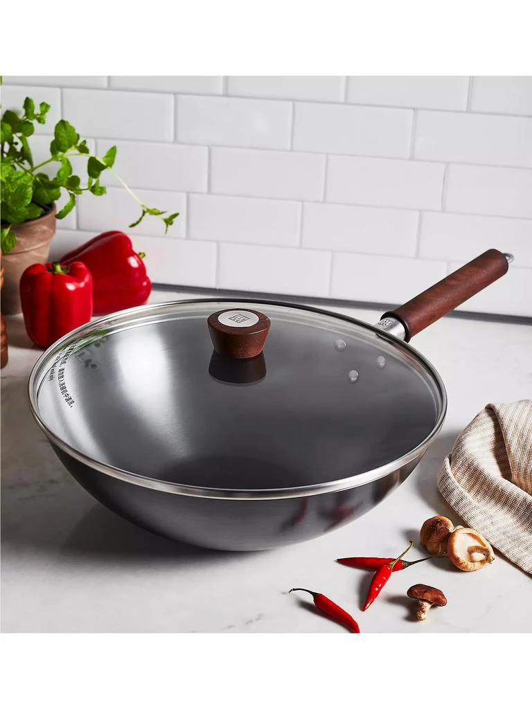 ZWILLING J.A. Henckels Dragon 12'' Carbon Steel Wok &amp; Lid 7