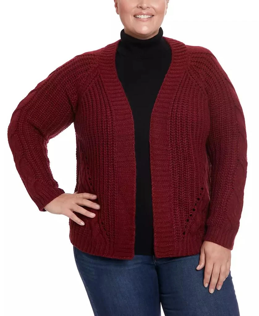 Joseph A Plus Size Cable Knit Cardigan Sweater 3
