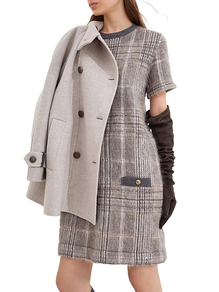 Brunello Cucinelli Women's Jacquard Dress with dazzling check - Gray - Dresses