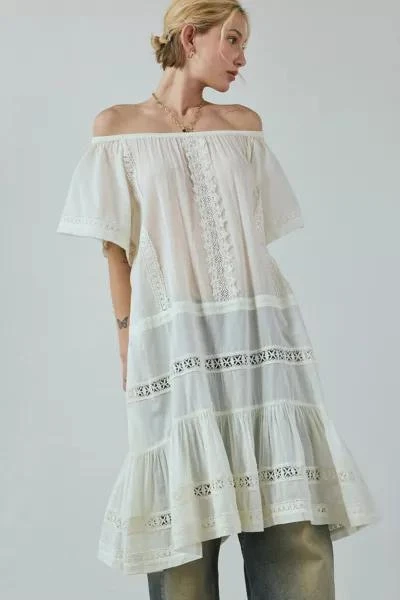 Urban Outfitters UO Lorelai Sheer Lace Off-The-Shoulder Midi Dress 2
