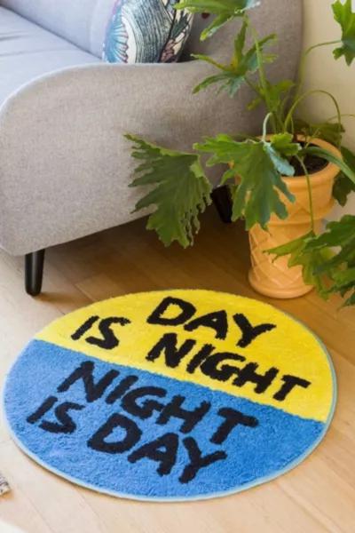 THIRD DRAWER DOWN Third Drawer Down Day is Night Shaggy Floor Mat x David Shrigley