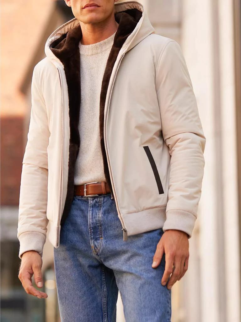 Gorski Shearling Lamb Lined Bomber Jacket 6