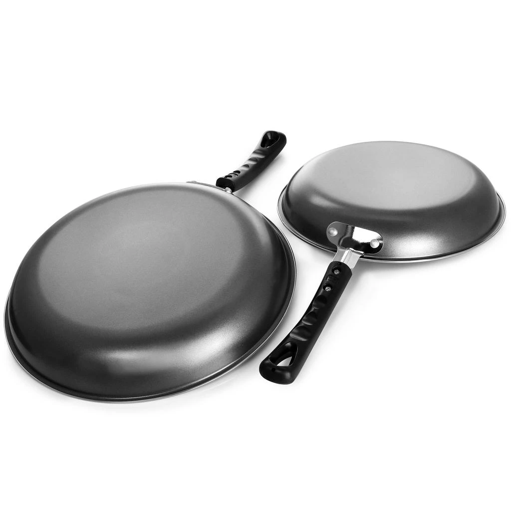 Gibson Everyday Highberry 2 Piece 12in and 10in Frying Pan Set in Metallic Grey 6