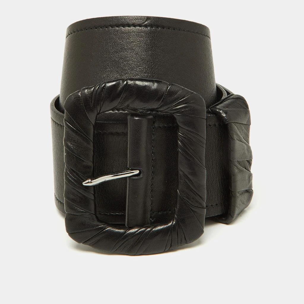 Prada Black Leather Wide Waist Belt 80CM – On Sale Now with  display picture 2